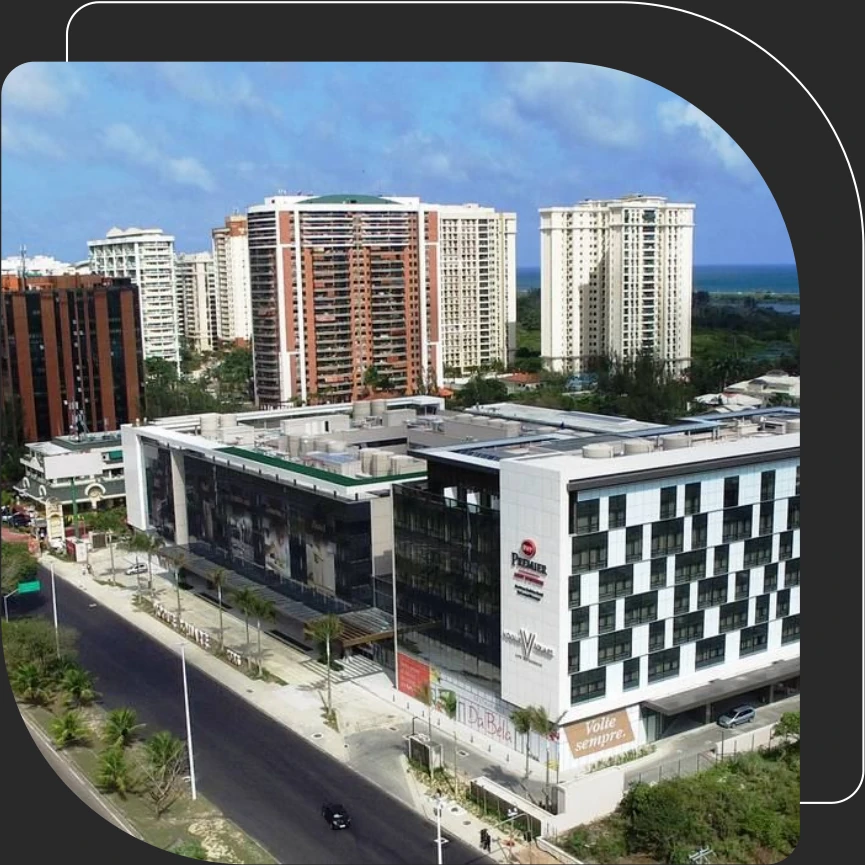 Fachada do Shopping Center Vogue Square na Barra da Tijuca